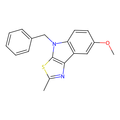 4-benzyl-7-methoxy-2-methyl-4H-[1,3]thiazolo[5,4-b]indole structure