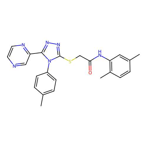 N-(2,5-dimethylphenyl)-2-[[4-(4-methylphenyl)-5-pyrazin-2-yl-1,2,4-triazol-3-yl]sulfanyl]acetamide structure