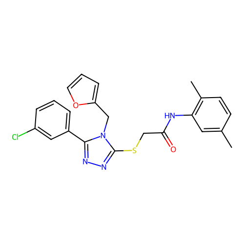 2-{[5-(3-chlorophenyl)-4-(furan-2-ylmethyl)-4H-1,2,4-triazol-3-yl]sulfanyl}-N-(2,5-dimethylphenyl)acetamide structure