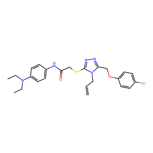2-((4-allyl-5-((4-chlorophenoxy)methyl)-4H-1,2,4-triazol-3-yl)thio)-N-(4-(diethylamino)phenyl)acetamide structure