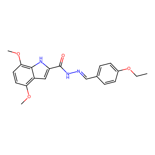N'-[(E)-(4-ethoxyphenyl)methylidene]-4,7-dimethoxy-1H-indole-2-carbohydrazide structure