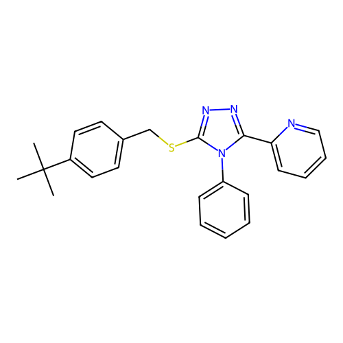 3-{[4-(Tert-butyl)phenyl]methylthio}-4-phenyl-5-(2-pyridyl)-1,2,4-triazole structure