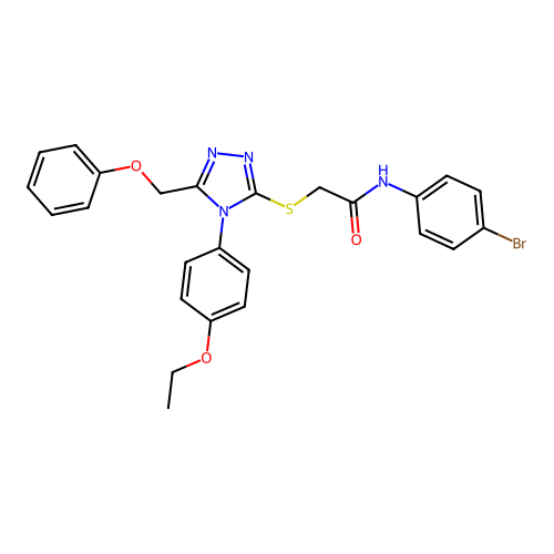 N-(4-bromophenyl)-2-[[4-(4-ethoxyphenyl)-5-(phenoxymethyl)-1,2,4-triazol-3-yl]sulfanyl]acetamide structure