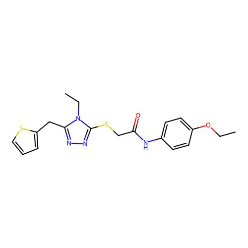 N-(4-ethoxyphenyl)-2-{[4-ethyl-5-(thiophen-2-ylmethyl)-4H-1,2,4-triazol-3-yl]sulfanyl}acetamide structure