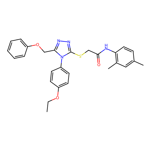 N-(2,4-dimethylphenyl)-2-{[4-(4-ethoxyphenyl)-5-(phenoxymethyl)-4H-1,2,4-triazol-3-yl]sulfanyl}acetamide structure