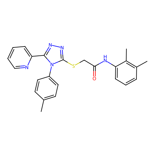 N-(2,3-dimethylphenyl)-2-[[4-(4-methylphenyl)-5-pyridin-2-yl-1,2,4-triazol-3-yl]sulfanyl]acetamide structure