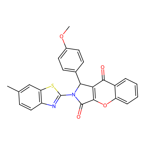 1-(4-methoxyphenyl)-2-(6-methyl-1,3-benzothiazol-2-yl)-1,2-dihydrochromeno[2,3-c]pyrrole-3,9-dione structure
