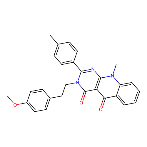 3-(4-methoxyphenethyl)-10-methyl-2-(p-tolyl)pyrimido[4,5-b]quinoline-4,5(3H,10H)-dione structure