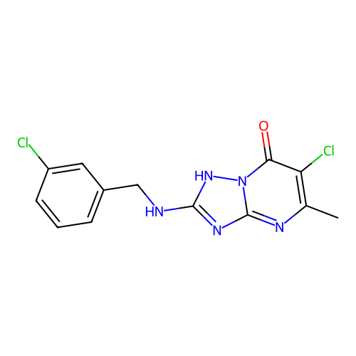 6-Chloro-2-[(3-chlorobenzyl)amino]-5-methyl[1,2,4]triazolo[1,5-a]pyrimidin-7-ol structure