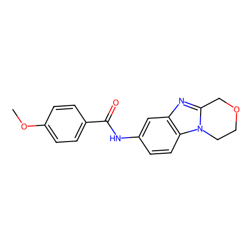 N-(3,4-dihydro-1H-[1,4]oxazino[4,3-a]benzimidazol-8-yl)-4-methoxybenzamide structure