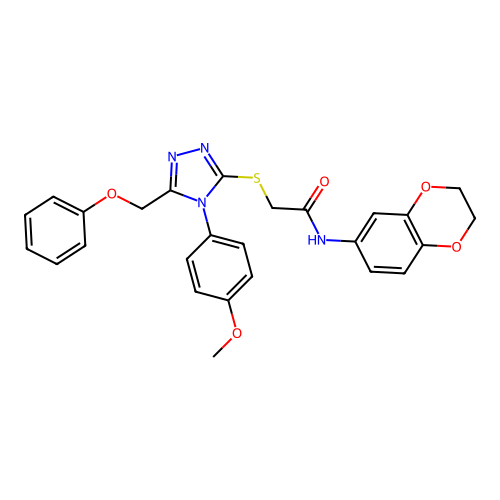 N-(2,3-dihydro-1,4-benzodioxin-6-yl)-2-{[4-(4-methoxyphenyl)-5-(phenoxymethyl)-4H-1,2,4-triazol-3-yl]sulfanyl}acetamide structure