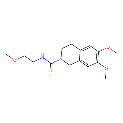 6,7-dimethoxy-N-(2-methoxyethyl)-3,4-dihydroisoquinoline-2(1H)-carbothioamide structure