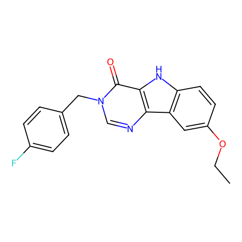 8-ethoxy-3-(4-fluorobenzyl)-3,5-dihydro-4H-pyrimido[5,4-b]indol-4-one structure