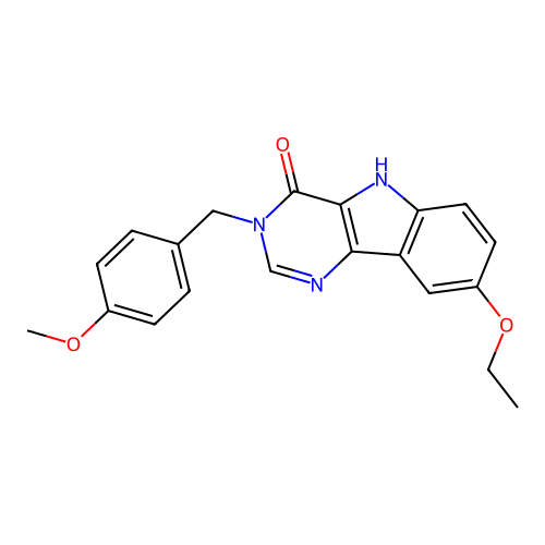 8-ethoxy-3-(4-methoxybenzyl)-3,5-dihydro-4H-pyrimido[5,4-b]indol-4-one structure
