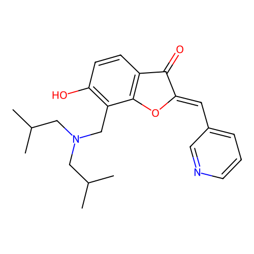 (Z)-7-((diisobutylamino)methyl)-6-hydroxy-2-(pyridin-3-ylmethylene)benzofuran-3(2H)-one structure