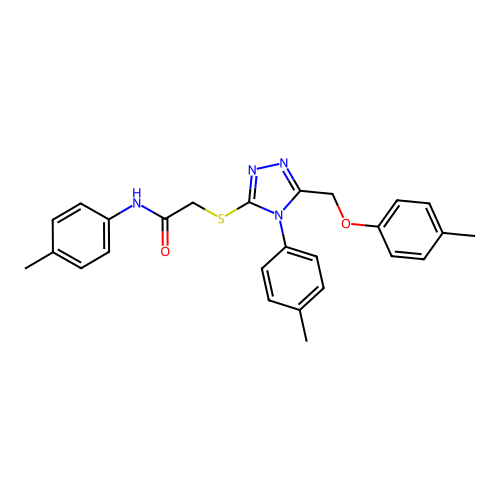 N-(p-tolyl)-2-((4-(p-tolyl)-5-((p-tolyloxy)methyl)-4H-1,2,4-triazol-3-yl)thio)acetamide structure