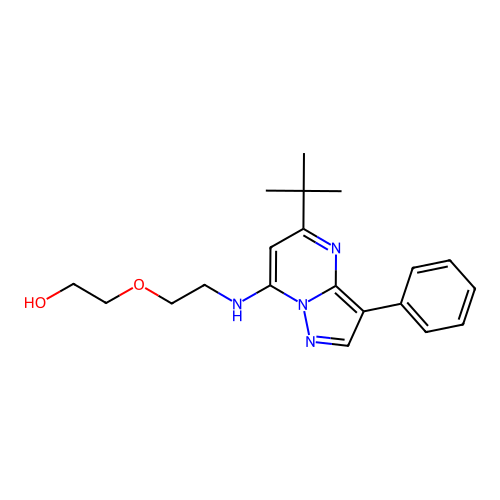 2-{2-[(5-Tert-butyl-3-phenylpyrazolo[1,5-a]pyrimidin-7-yl)amino]ethoxy}ethanol structure