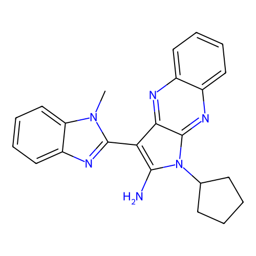 1-Cyclopentyl-3-(1-methylbenzimidazol-2-yl)pyrrolo[3,2-b]quinoxalin-2-amine structure