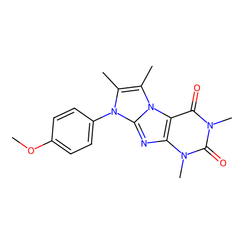 8-(4-methoxyphenyl)-1,3,6,7-tetramethyl-1H-imidazo[2,1-f]purine-2,4(3H,8H)-dione structure