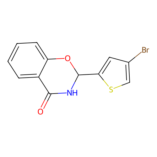 2-(4-bromothiophen-2-yl)-2,3-dihydro-4H-1,3-benzoxazin-4-one structure