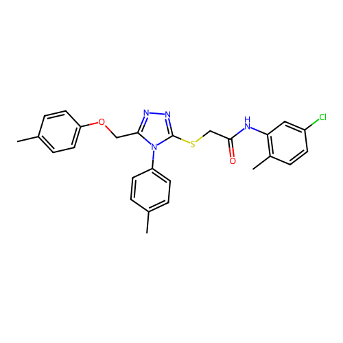 N-(5-chloro-2-methylphenyl)-2-((4-(p-tolyl)-5-((p-tolyloxy)methyl)-4H-1,2,4-triazol-3-yl)thio)acetamide structure