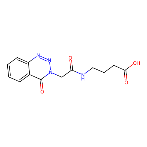 4-{[(4-oxo-1,2,3-benzotriazin-3(4H)-yl)acetyl]amino}butanoic acid structure