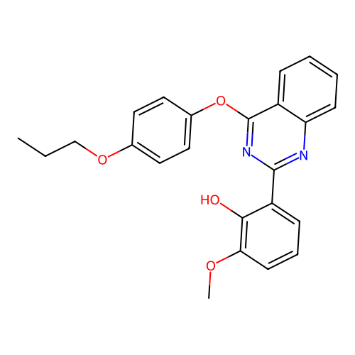 2-Methoxy-6-(4-(4-propoxyphenoxy)quinazolin-2-yl)phenol structure