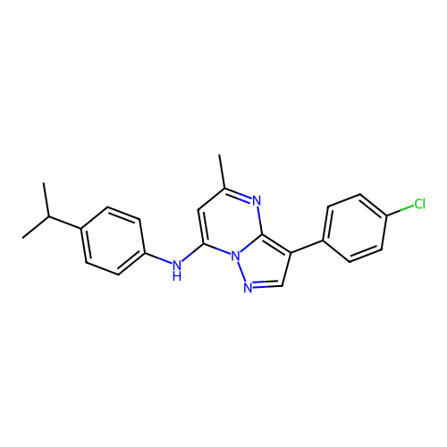 3-(4-chlorophenyl)-5-methyl-N-[4-(propan-2-yl)phenyl]pyrazolo[1,5-a]pyrimidin-7-amine structure