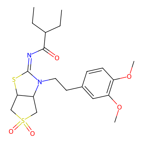 (Z)-N-(3-(3,4-dimethoxyphenethyl)-5,5-dioxidotetrahydrothieno[3,4-d]thiazol-2(3H)-ylidene)-2-ethylbutanamide structure