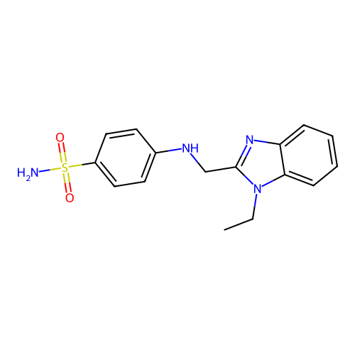 4-{[(1-ethyl-1H-benzimidazol-2-yl)methyl]amino}benzenesulfonamide structure