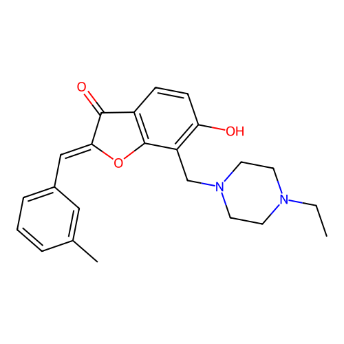 (Z)-7-((4-ethylpiperazin-1-yl)methyl)-6-hydroxy-2-(3-methylbenzylidene)benzofuran-3(2H)-one structure