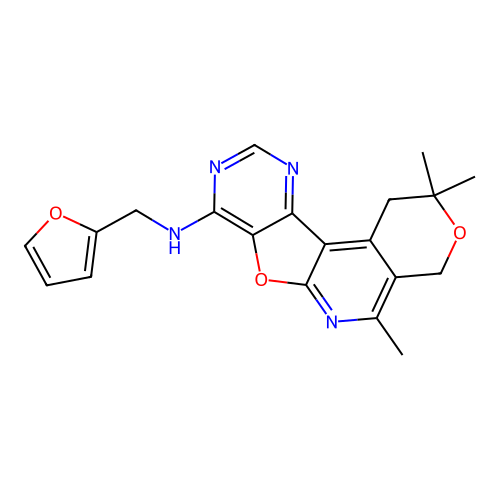 N-(furan-2-ylmethyl)-2,2,5-trimethyl-1,4-dihydro-2H-pyrano[4'',3'':4',5']pyrido[3',2':4,5]furo[3,2-d]pyrimidin-8-amine structure
