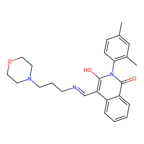 2-(2,4-dimethylphenyl)-4-[(3-morpholin-4-ylpropylamino)methylidene]isoquinoline-1,3-dione structure