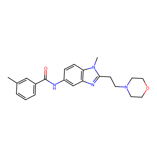 3-methyl-N-[1-methyl-2-(2-morpholin-4-ylethyl)benzimidazol-5-yl]benzamide structure