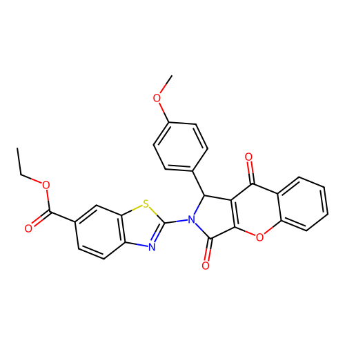 ethyl 2-(1-(4-methoxyphenyl)-3,9-dioxochromeno[2,3-c]pyrrol-2(1H,3H,9H)-yl)benzo[d]thiazole-6-carboxylate structure