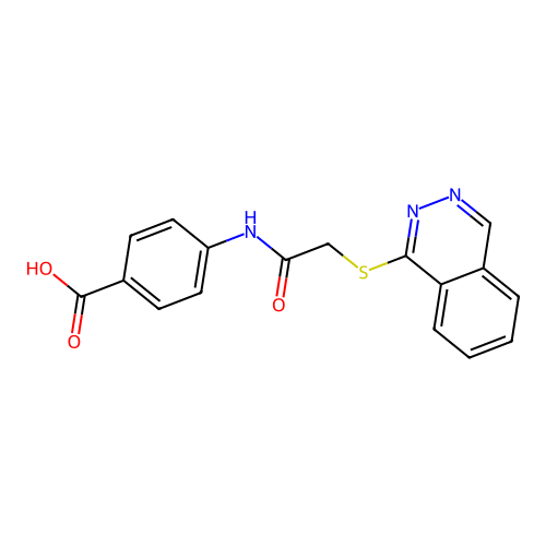4-{[(Phthalazin-1-ylsulfanyl)acetyl]amino}benzoic acid structure