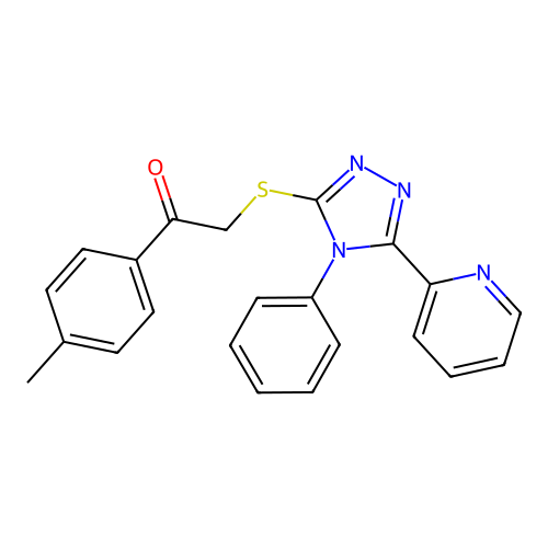 1-(4-methylphenyl)-2-[(4-phenyl-5-pyridin-2-yl-1,2,4-triazol-3-yl)sulfanyl]ethanone structure