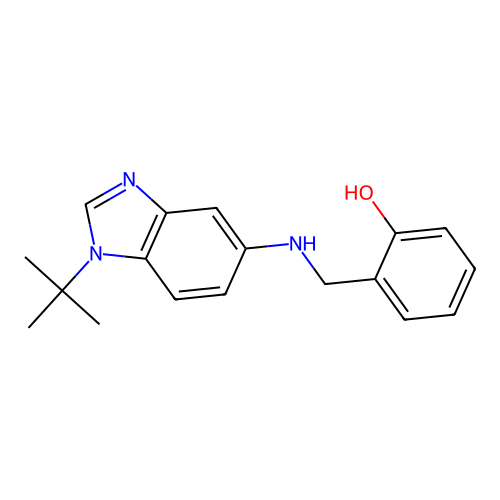 2-[[(1-Tert-butylbenzimidazol-5-yl)amino]methyl]phenol structure