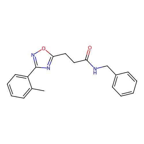N-benzyl-3-[3-(2-methylphenyl)-1,2,4-oxadiazol-5-yl]propanamide structure