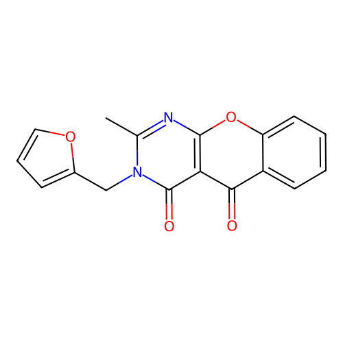 3-(furan-2-ylmethyl)-2-methyl-4H-chromeno[2,3-d]pyrimidine-4,5(3H)-dione structure
