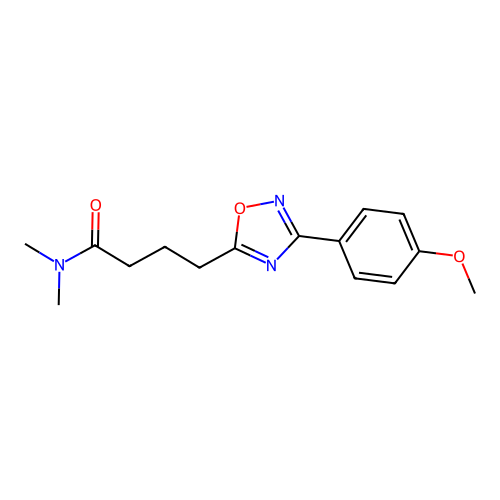 4-[3-(4-methoxyphenyl)-1,2,4-oxadiazol-5-yl]-N,N-dimethylbutanamide structure