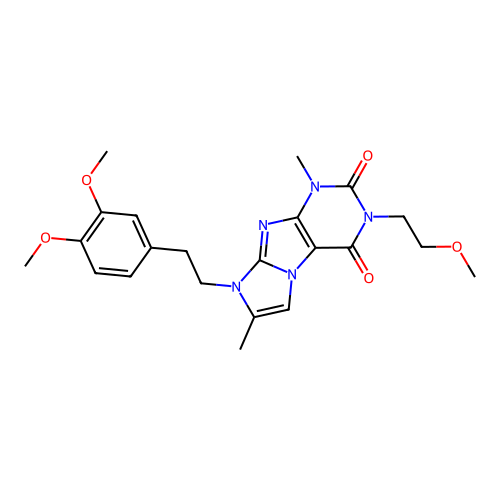8-(3,4-dimethoxyphenethyl)-3-(2-methoxyethyl)-1,7-dimethyl-1H-imidazo[2,1-f]purine-2,4(3H,8H)-dione structure