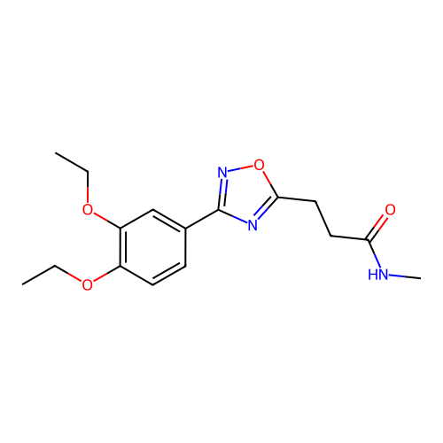 3-[3-(3,4-diethoxyphenyl)-1,2,4-oxadiazol-5-yl]-N-methylpropanamide structure