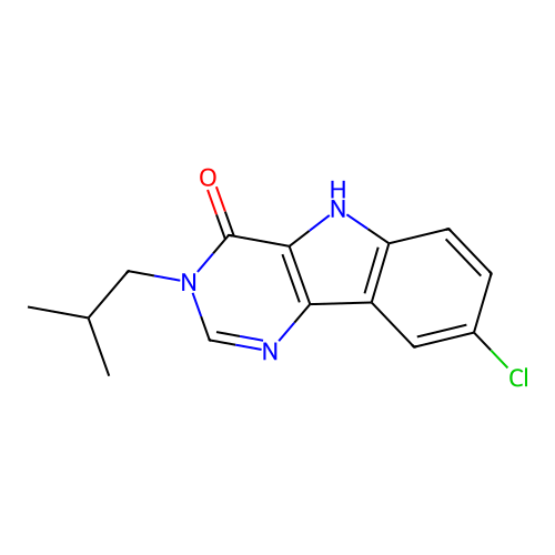 8-chloro-3-(2-methylpropyl)-3,5-dihydro-4H-pyrimido[5,4-b]indol-4-one structure