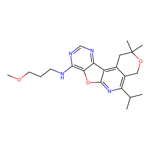 5-isopropyl-N-(3-methoxypropyl)-2,2-dimethyl-2,4-dihydro-1H-pyrano[4'',3'':4',5']pyrido[3',2':4,5]furo[3,2-d]pyrimidin-8-amine structure
