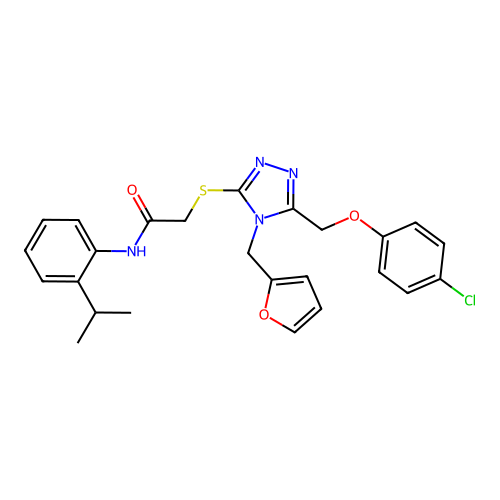 2-((5-((4-chlorophenoxy)methyl)-4-(furan-2-ylmethyl)-4H-1,2,4-triazol-3-yl)thio)-N-(2-isopropylphenyl)acetamide structure