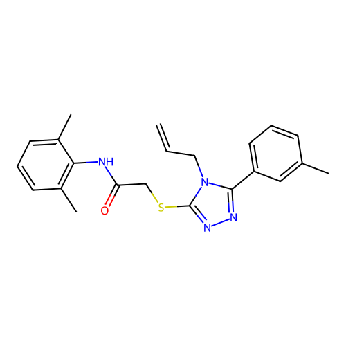 N-(2,6-dimethylphenyl)-2-{[5-(3-methylphenyl)-4-(prop-2-en-1-yl)-4H-1,2,4-triazol-3-yl]sulfanyl}acetamide structure