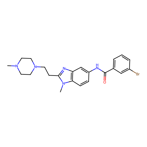 3-bromo-N-[1-methyl-2-[2-(4-methylpiperazin-1-yl)ethyl]benzimidazol-5-yl]benzamide structure