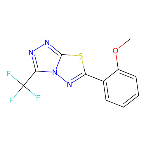 6-(2-Methoxyphenyl)-3-(trifluoromethyl)-[1,2,4]triazolo[3,4-b][1,3,4]thiadiazole structure