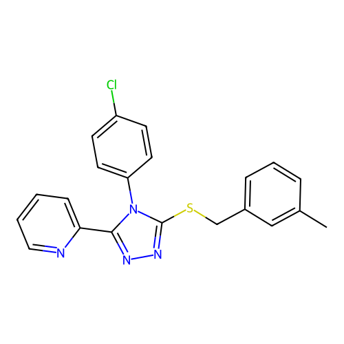 4-(4-Chlorophenyl)-3-[(3-methylphenyl)methylthio]-5-(2-pyridyl)-1,2,4-triazole structure